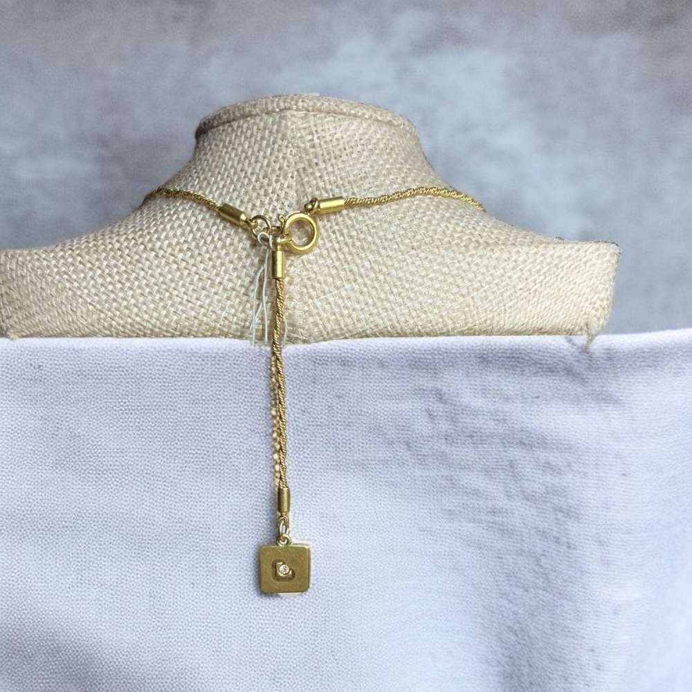 Liz Claiborne Black Leaf Pendant Necklace with Gold Chain - Picture 3 of 3